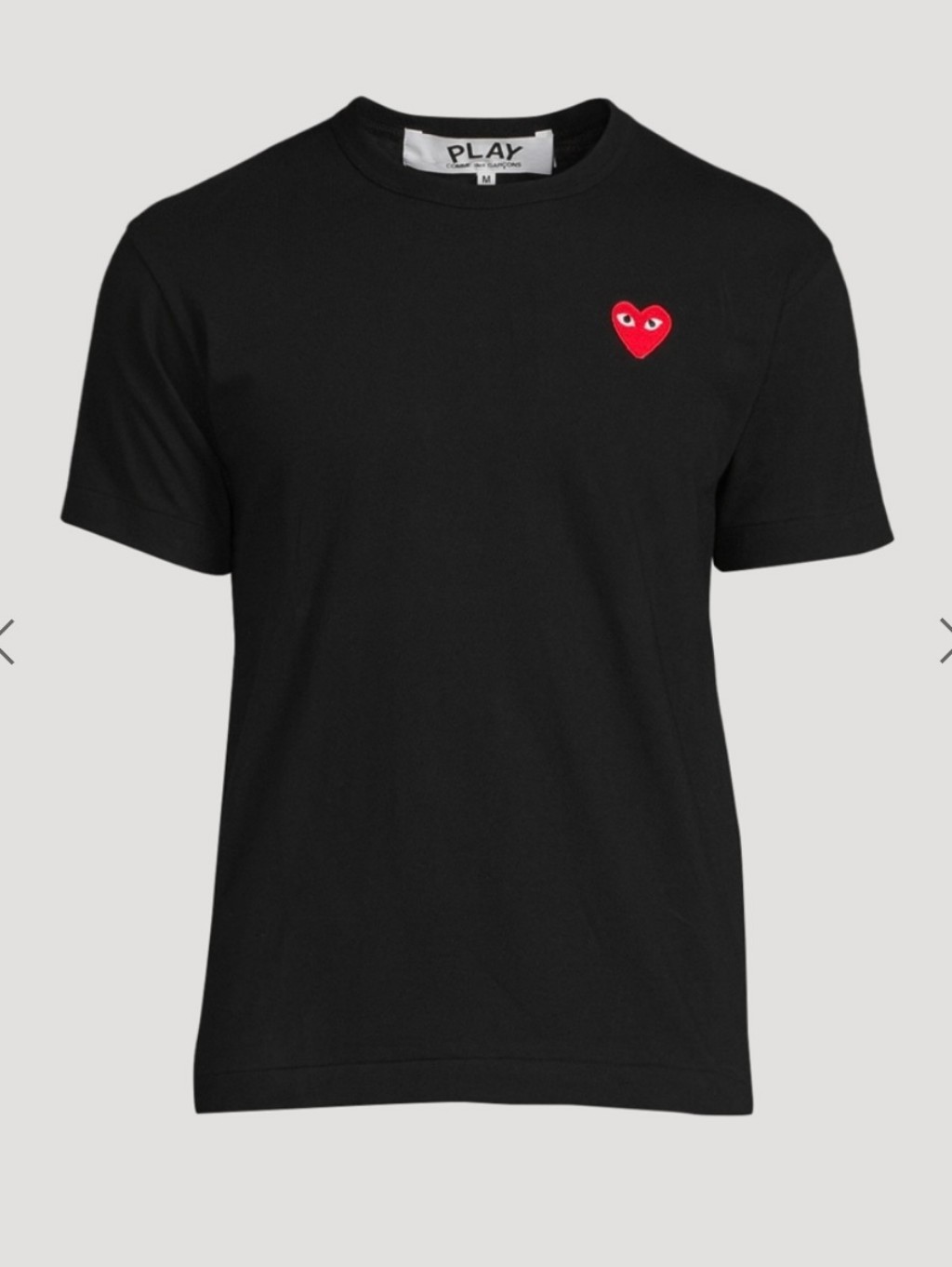 Comme Des Garons Play Black T-Shirt With Red Heart Patch